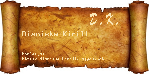 Dianiska Kirill névjegykártya
